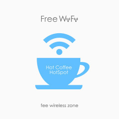 蓝色咖啡杯WIFI设计