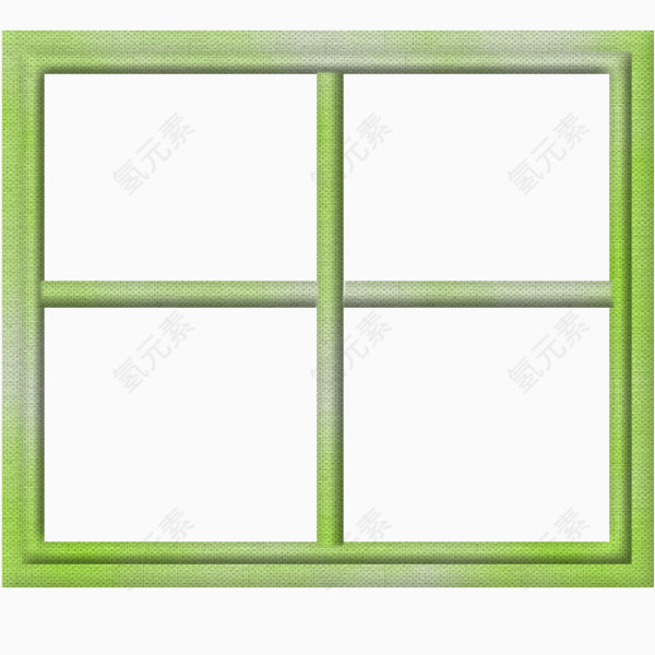 简单绿色门窗