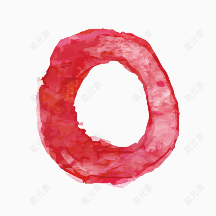 红色水彩字母字体O