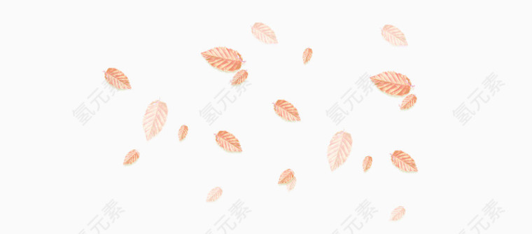 漂浮橘色水墨树叶