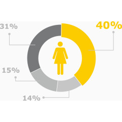 矢量PPT设计女性比例说明图标