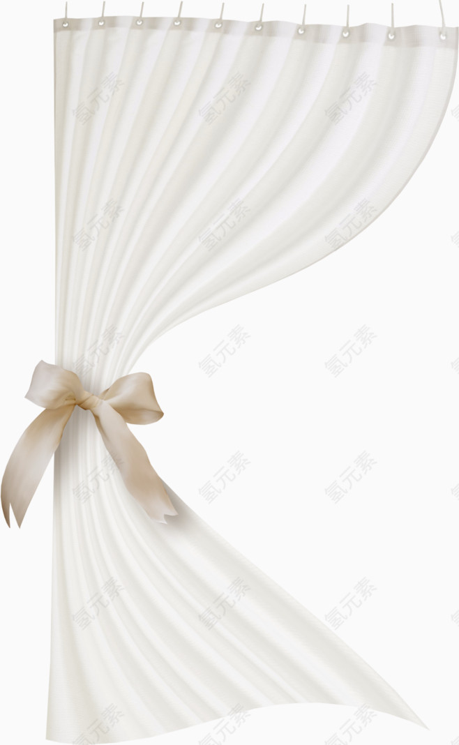 白色窗帘装饰元素