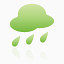 天气雨超级单声道绿色图标
