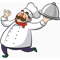厨师卡通手绘图标元素