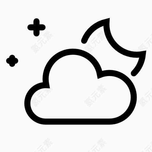 partly cloudy night icon