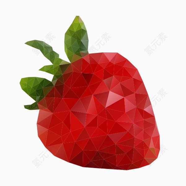 色块层叠水果草莓矢量素材