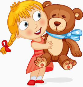 抱着小熊玩偶的女孩
