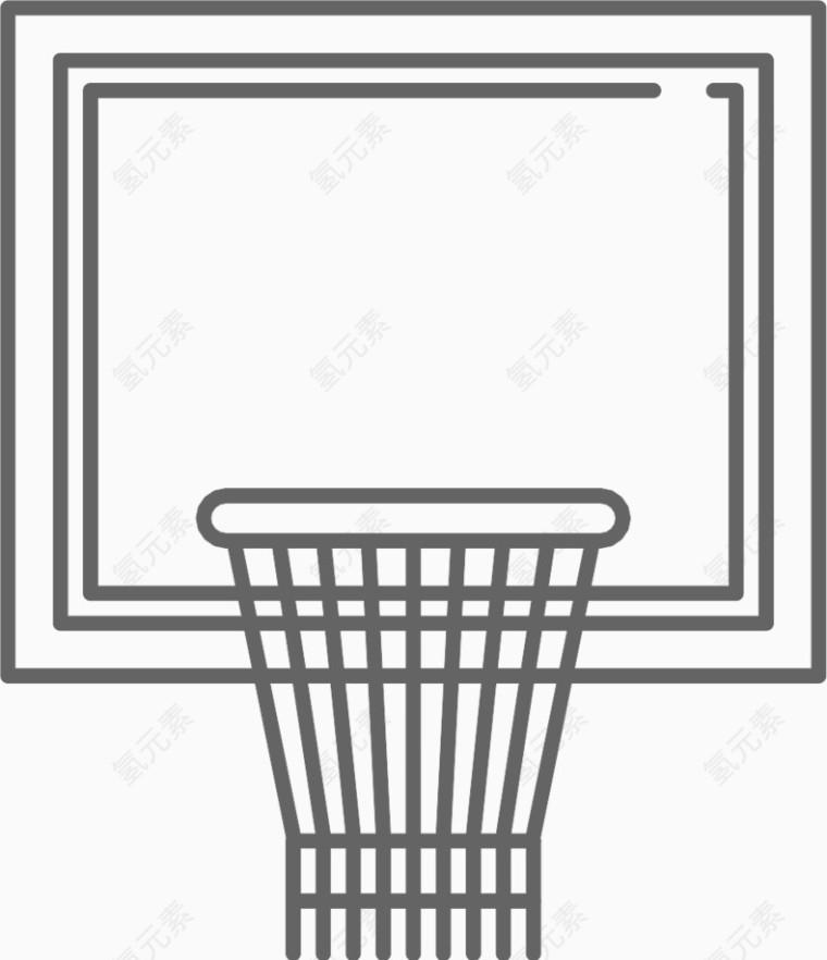 线性篮球筐素材