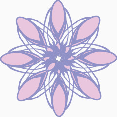 紫色花朵线条