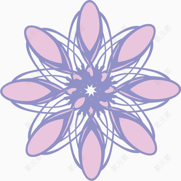 紫色花朵线条