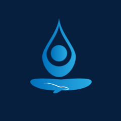 精美蓝色水滴形状logo