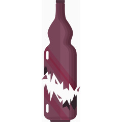 碎裂的紫色酒瓶