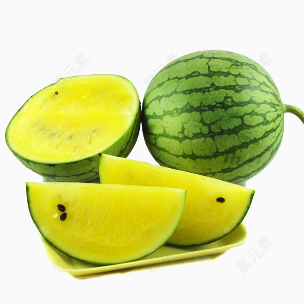 西瓜黄色西瓜瓤水果甜品