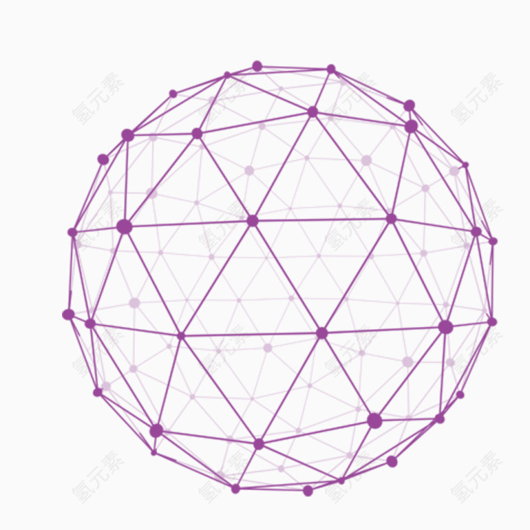 紫色线条球体免抠素材