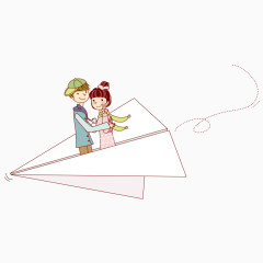 纸飞机上的小情侣