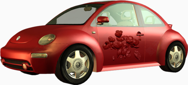 大众甲壳虫红色汽车
