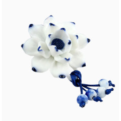 蓝白色青花瓷花