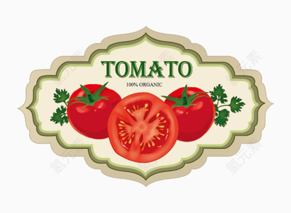 复古风格番茄标签设计