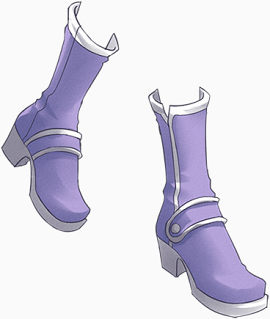 手绘紫色短靴