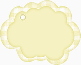 淡黄色梦幻花边形状泡泡对话框
