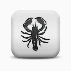 不光滑的白色的广场图标动物动物龙虾Animals-Icons