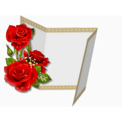 大红玫瑰装饰信纸