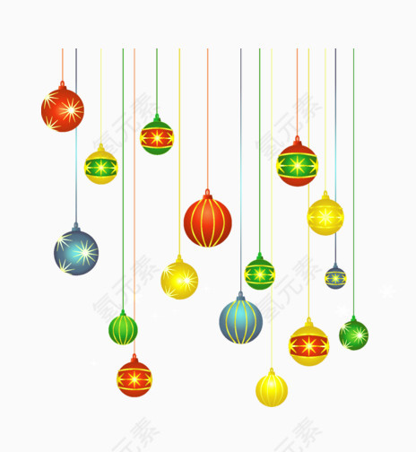 圣诞节日装饰彩球素材