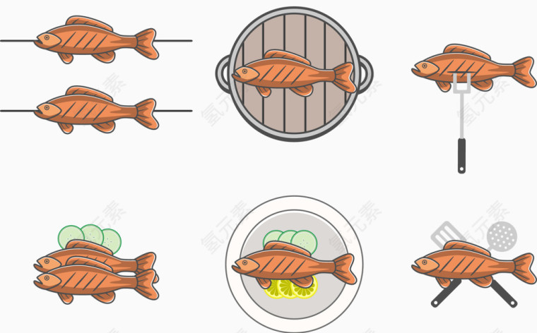 鱼和多种做法素材