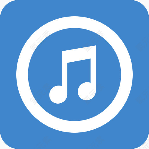 iTunes音乐歌曲社会扁平的圆形矩形