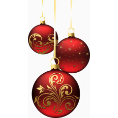 圣诞红色彩球装饰