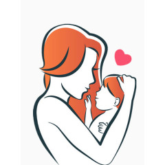 橙色母婴插画矢量图
