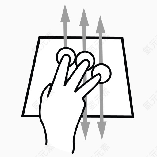 三个手指倾斜咄咄逼人的gestureworks-icons