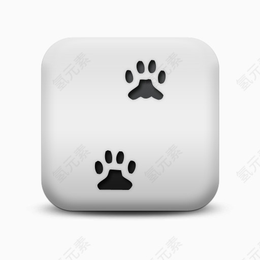 不光滑的白色的广场图标动物爪子打印Animals-Icons