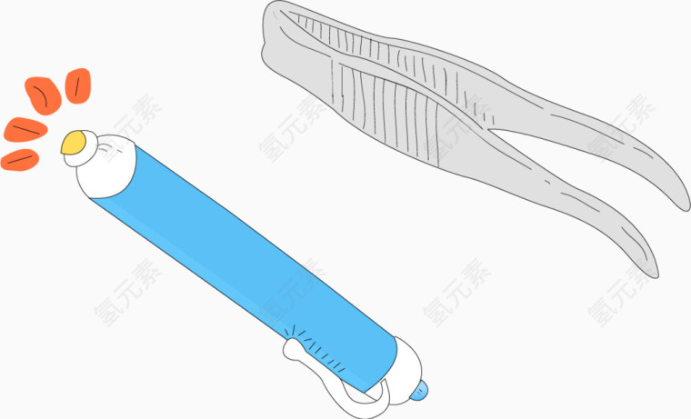 夹子测温笔医院PNG矢量素材