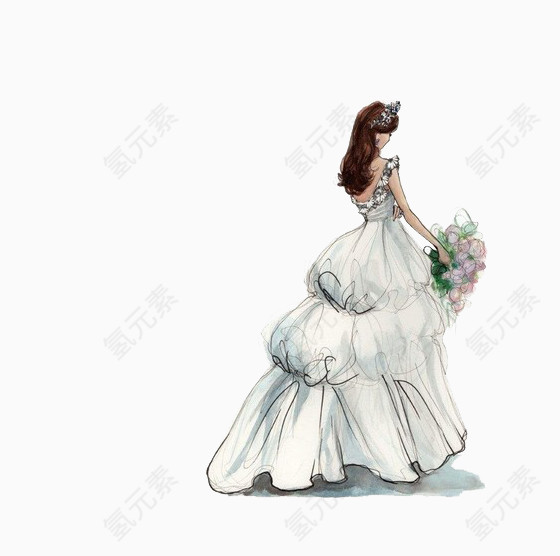 一个穿婚纱的新娘