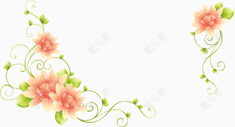 婚庆装饰花朵矢量图