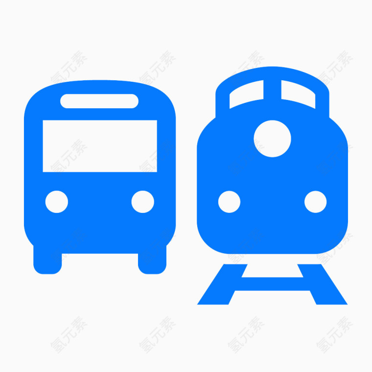 地铁火车蓝色icon图标