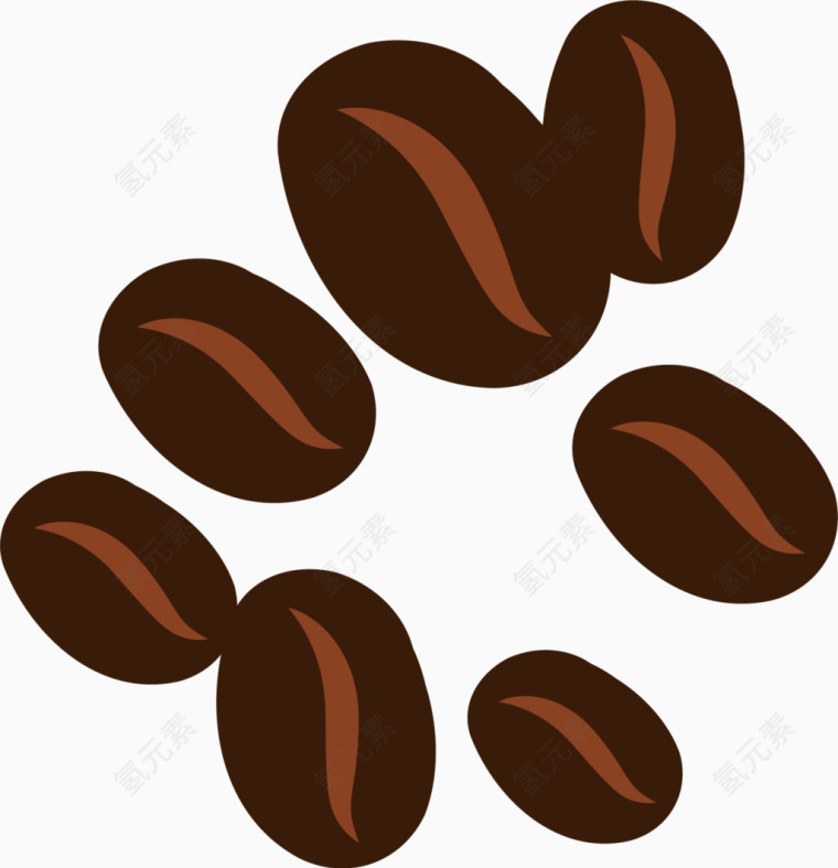 咖啡豆卡通手绘图标元素