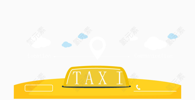 矢量手绘taxi