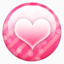 Pink button heart Icon