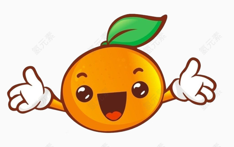 卡通手绘橙子橘子