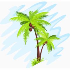 卡通精美夏日椰树