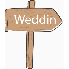 木质婚礼指路牌