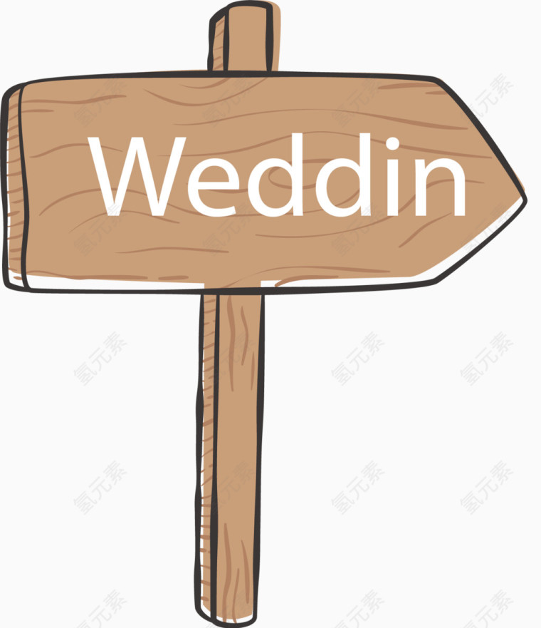 木质婚礼指路牌