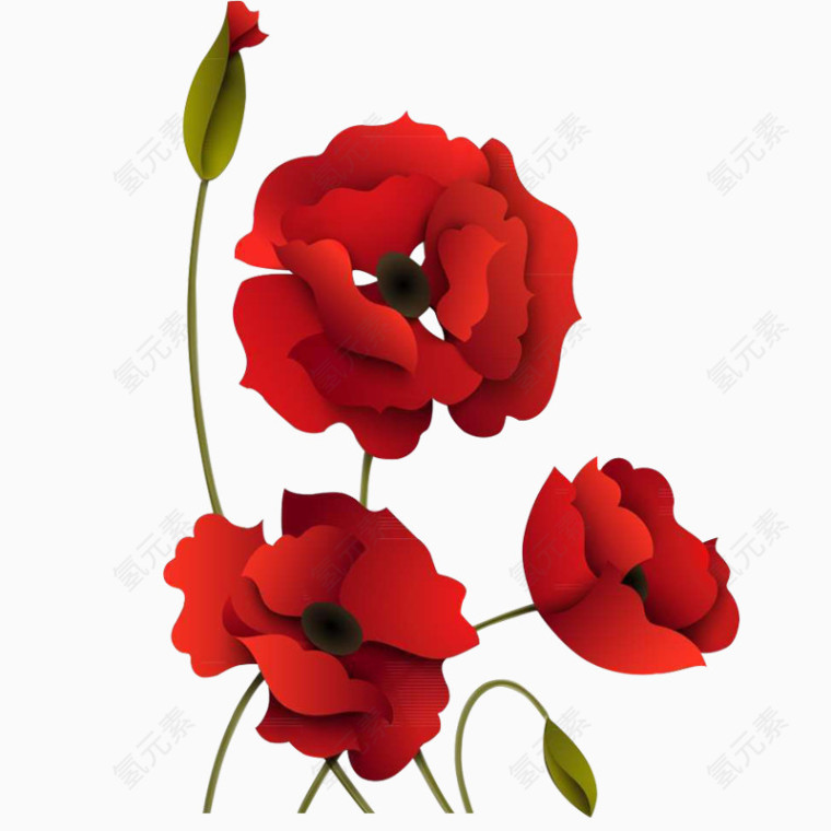 3D立体花红花