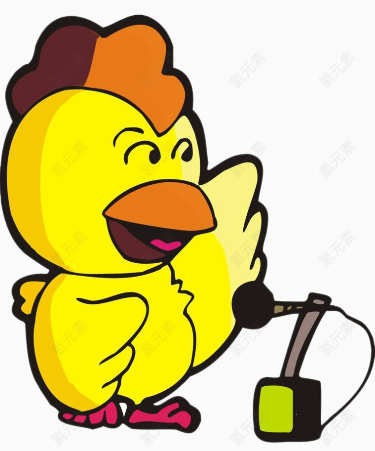 卡通动物小母鸡唱歌