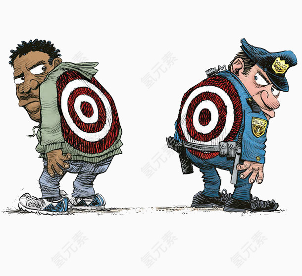 卡通警察与黑人