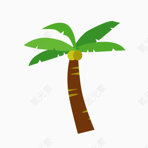 手绘椰子树PNG素材