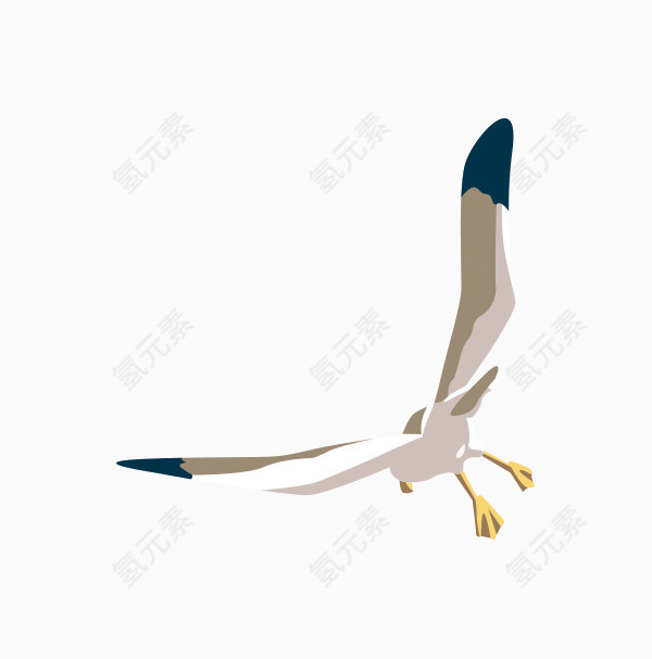 卡通飞翔的海鸥
