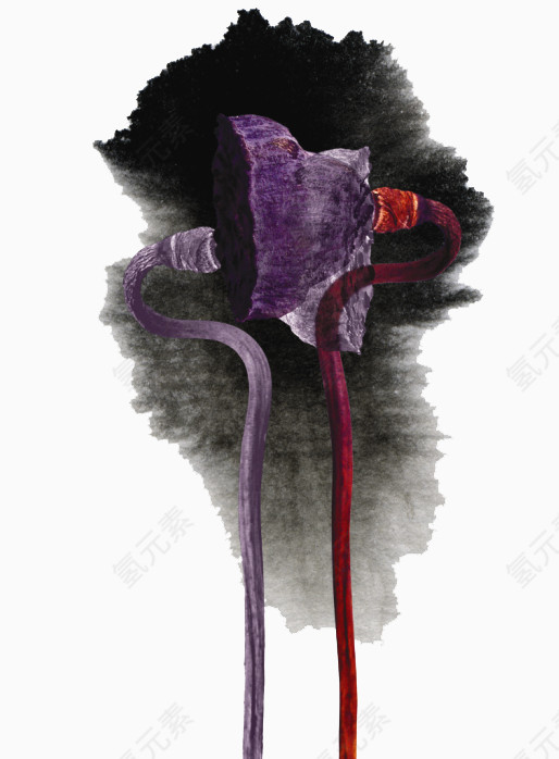 黑色背景紫色莲蓬